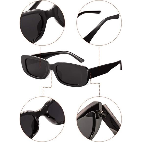 10 Pack Small Rectangle Sunglasses Women Retro Square Glasses 90s Vintage Trendy main image 6